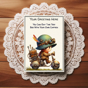 Whimsical Everyday Sentiment Steampunk Art   Postcard