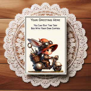 Whimsical Everyday Sentiment Steampunk Art   Postcard