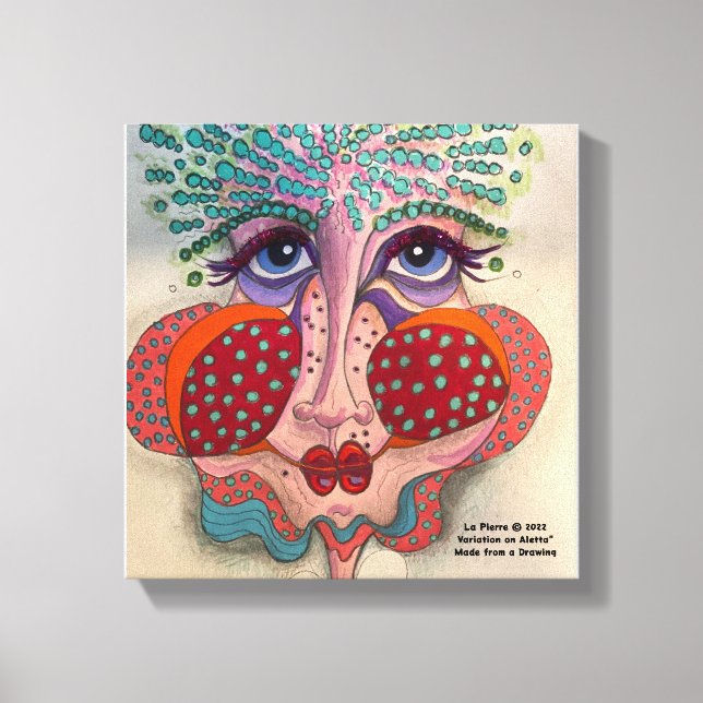Whimsical Face on Canvas (Front)
