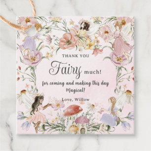 Whimsical Fairies Birthday Flower Garden Meadow Favour Tags