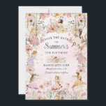 Whimsical Fairies Birthday Flower Garden Meadow Save The Date<br><div class="desc">Personalise this whimsical save the date easily and quickly. Simply click the Edit Using Design Tools button to edit the text,  change fonts and fonts colours. Featuring watercolor hand-drawn fairies in an enchanted wildflower meadow. Matching items available in store. All text is editable! (c) Somerset Fine Paperie</div>
