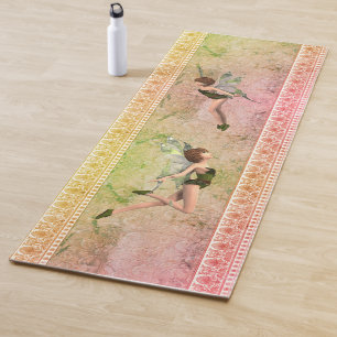 Whimsical fairies yoga mat