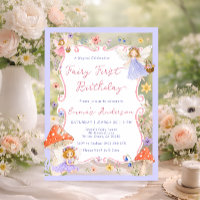 Whimsical Fairy 1st Floral Girls Birthday