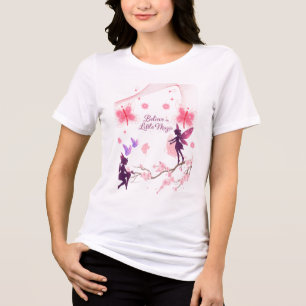 Whimsical Fairy and Butterfly Floral Illustration Tri-Blend Shirt
