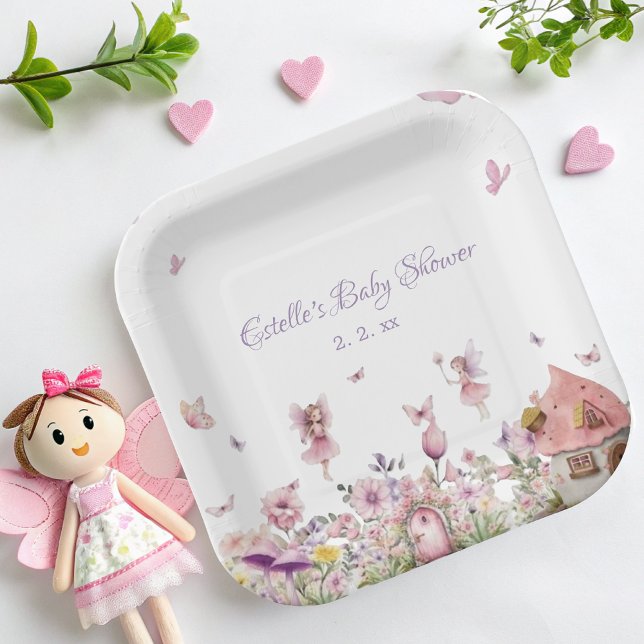 Whimsical Fairy Baby Shower Paper Plates (Creator Uploaded)