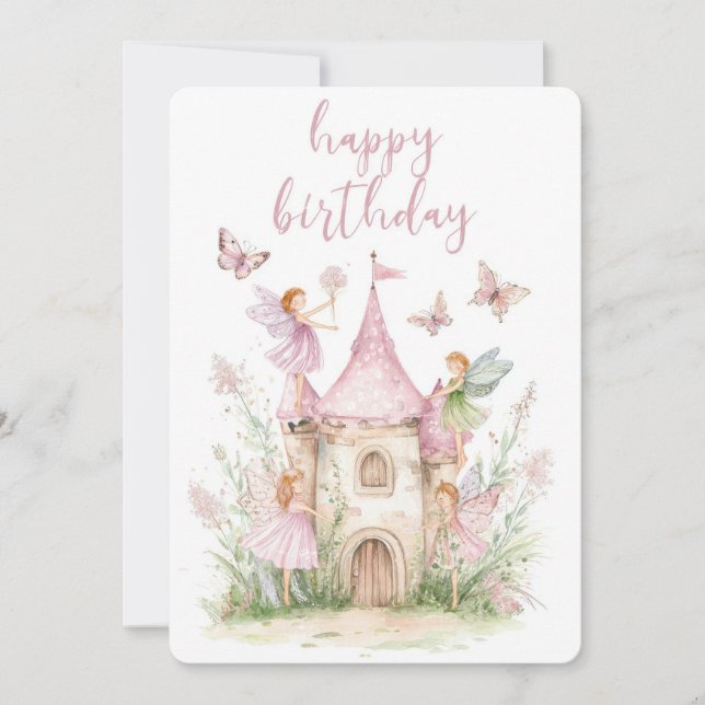 Whimsical Fairy Birthday Card  (Front)