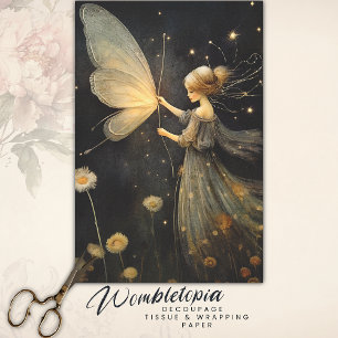 Whimsical Fairy & Butterfly Magical Decoupage Art Tissue Paper