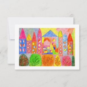 Whimsical Fairy Castle Town Holiday Response Card