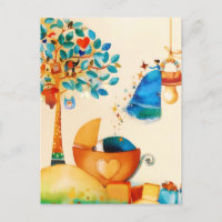 Whimsical Fairy Congratulations Newborn Baby