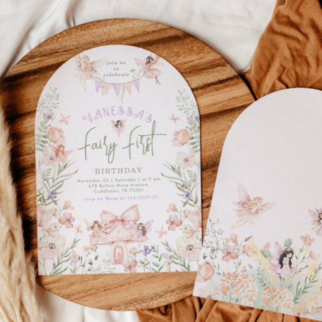 Whimsical Fairy First Birthday Enchanted forest Invitation (Creator Uploaded)
