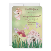 Whimsical Fairy First Birthday Girl Invitation