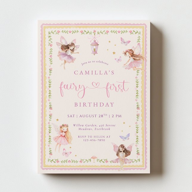 Whimsical Fairy First Birthday Invitation (Creator Uploaded)