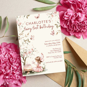 Whimsical Fairy First Birthday  Invitation