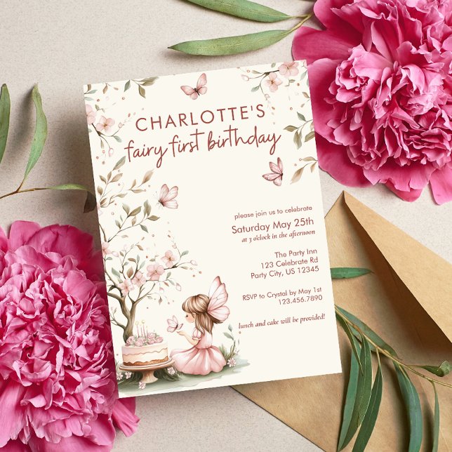 Whimsical Fairy First Birthday  Invitation (Creator Uploaded)