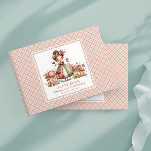 Whimsical Fairy Floral Girl Birthday Guest Book