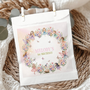 Whimsical fairy garden 1st birthday favour bags