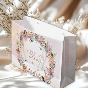 Whimsical fairy garden 2nd birthday  large gift bag