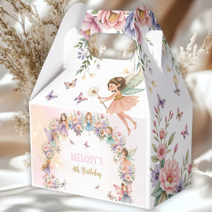 Whimsical fairy garden 4th birthday favour box