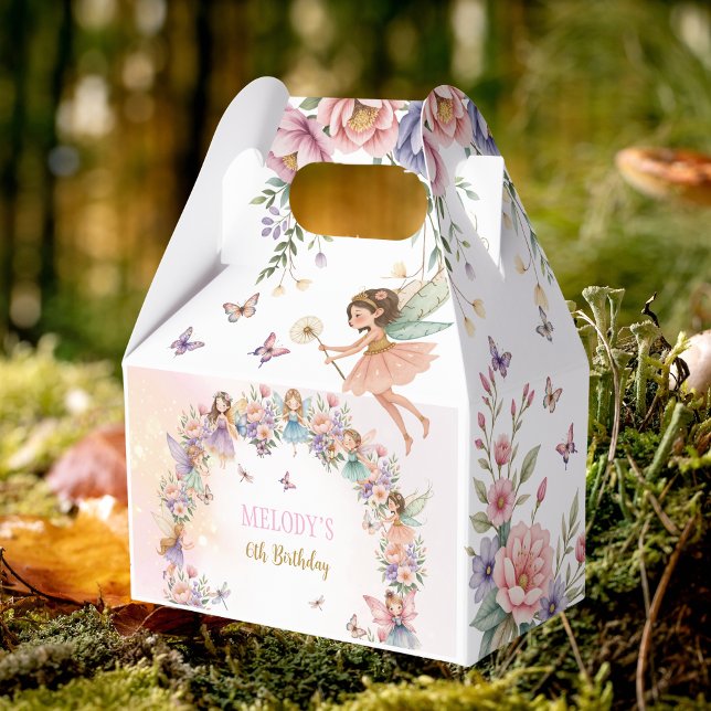 Whimsical fairy garden 6th birthday favour box (Creator Uploaded)