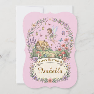 Whimsical Fairy Garden Customised Birthday Card