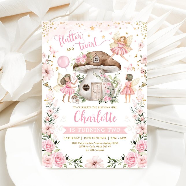 Whimsical Fairy Garden Girl Birthday Party Invitation (Creator Uploaded)