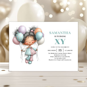 Whimsical Fairy Girl 2nd Birthday Pastel Cute  Invitation