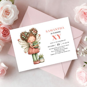 Whimsical Fairy Girl 2nd Birthday Pink Magic  Invitation
