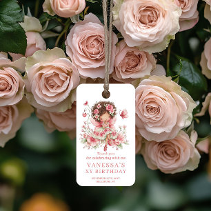 Whimsical Fairy Girl 6th Birthday Blush Floral   Gift Tags