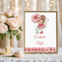 Whimsical Fairy Girl Blush Floral Birthday Custom 