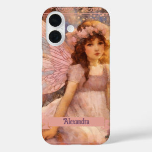 Whimsical Fairy in Dreamy Pink Floral Garden iPhone 16 Case