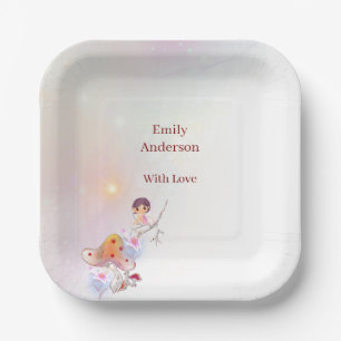 Whimsical Fairy Magical 4th Birthday paper plates 