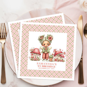 Whimsical Fairy Paper Napkins Pink Flowers Party