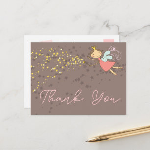 Whimsical Fairy Princess Girl Birthday Thank You Postcard