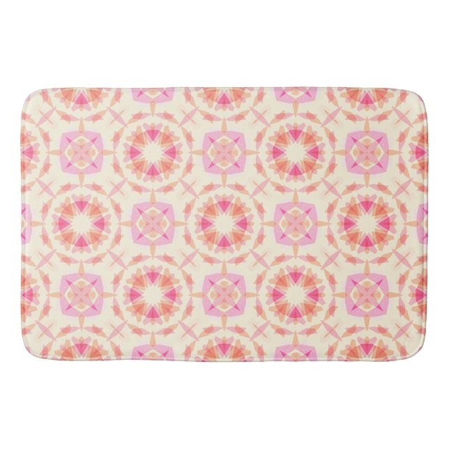 Whimsical Fairy Princess Pink Star Girly Pattern Bath Mat (Front)