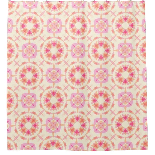 Whimsical Fairy Princess Pink Star Girly Pattern Shower Curtain (Front)