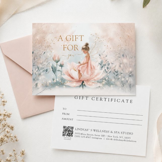  Whimsical Fairy QR Code Business Gift Certificate (Whimsical Fairy QR Code Business Certificate)