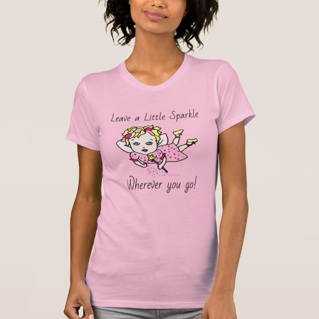 Whimsical Fairy Quote Folk Art Floral T-Shirt (Front)