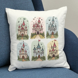 Whimsical Fairy Tale Castles Cushion