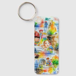 Whimsical Fairy Tale Illustration Key Ring