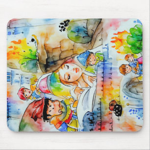 Whimsical Fairy Tale Illustration Mouse Pad