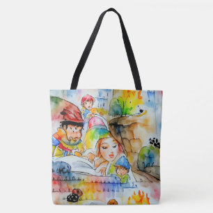 Whimsical Fairy Tale Illustration Tote Bag