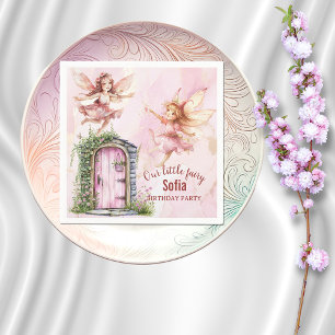 Whimsical Fairy-Themed Birthday Party Napkin