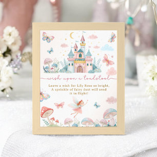 Whimsical Fairy Wish Sign 1st Birthday Party