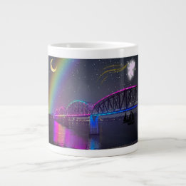 Whimsical fairycore coffee mug with rainbow