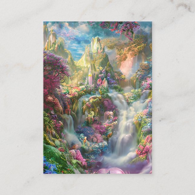 Whimsical Fairyland Background Business Card (Front)