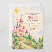 Whimsical Fairytale Castle Birthday Invitation