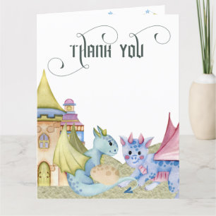 Whimsical Fairytale Dragon Baby Shower Thank You Card