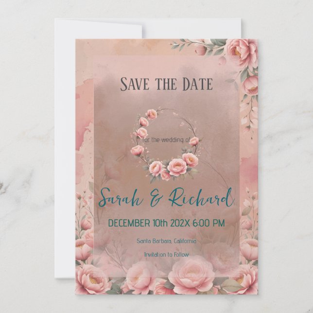 Whimsical Fairytale Floral Save the Date (Front)