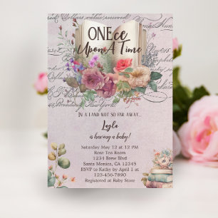 Whimsical Fairytale Story Book Baby Shower Invitation
