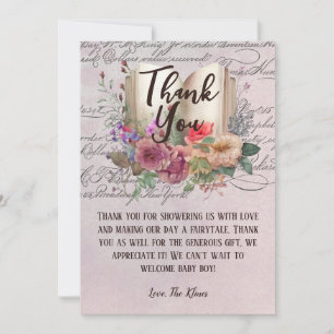 Whimsical Fairytale Story Book Baby Shower Thank You Card